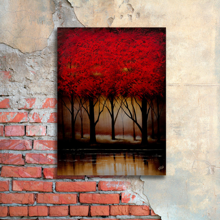 Red Barrel Studio® 'Serenade in Red' Painting Print on Metal Wayfair